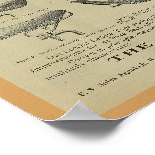 1893  fietsenmagazijn en kunstwerk Poster (Hoek)