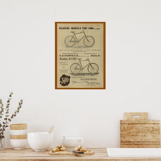 1893  fietsenmagazijn en kunstwerk Poster (Keuken)