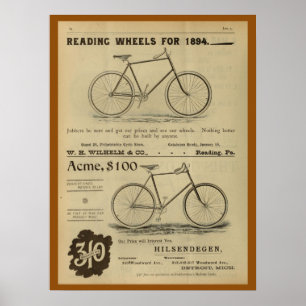 1893  fietsenmagazijn en kunstwerk Poster