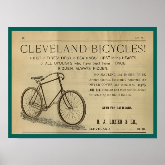 1893  fietsenmagazijn en kunstwerk Poster (Voorkant)