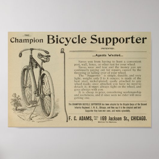 1893  fietsenmagazijn en kunstwerk Poster (Voorkant)