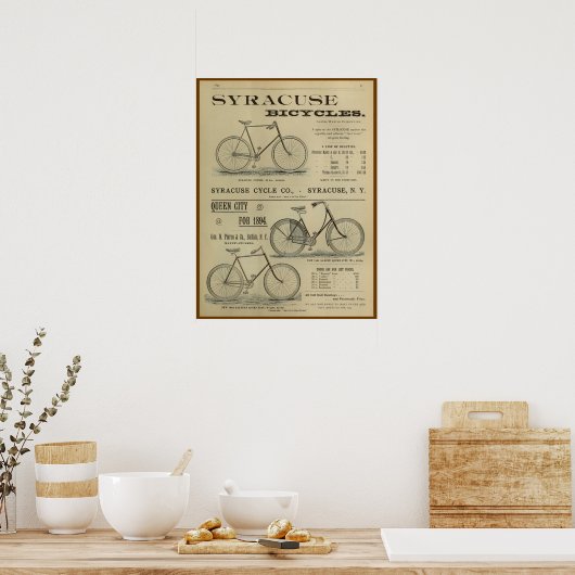 1893  fietsenmagazijn en kunstwerk Poster (Keuken)