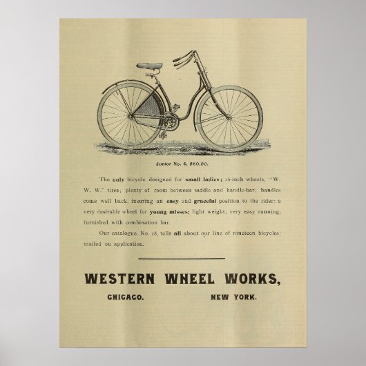 1893  fietsenmagazijn en kunstwerk Poster (Voorkant)