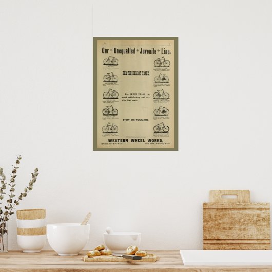1893  fietsenmagazijn en kunstwerk Poster (Keuken)