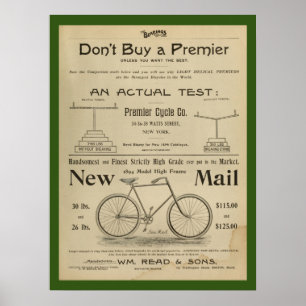 1893  fietsenmagazijn en kunstwerk Poster