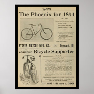 1893  fietsenmagazijn en kunstwerk Poster