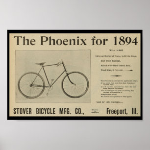 1893  fietsenmagazijn en kunstwerk Poster