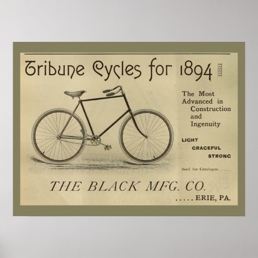 1893 fietsenmagazijn en kunstwerk Poster (Voorkant)