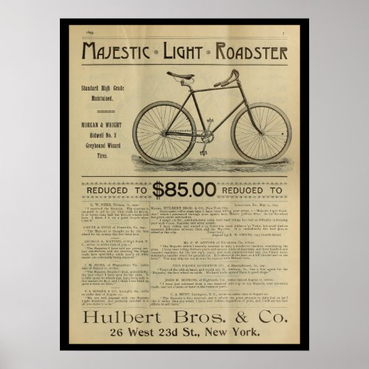 1893  fietsenmagazijn en kunstwerk Poster (Voorkant)