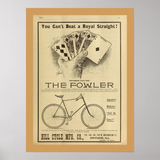 1893 fietsenmagazijn en kunstwerk Poster (Voorkant)