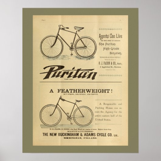 1893  fietsenmagazijn en kunstwerk Poster (Voorkant)