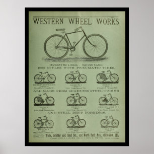 1893  fietsenmagazijn en kunstwerk Poster