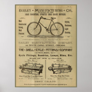 1893  fietsenmagazijn en kunstwerk Poster