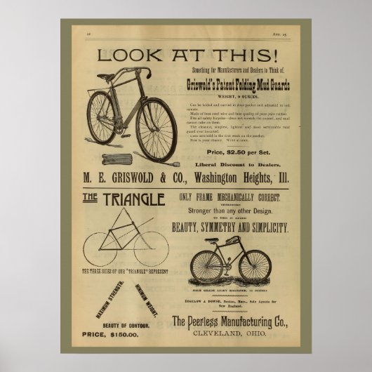 1893  fietsenmagazijn en kunstwerk Poster (Voorkant)