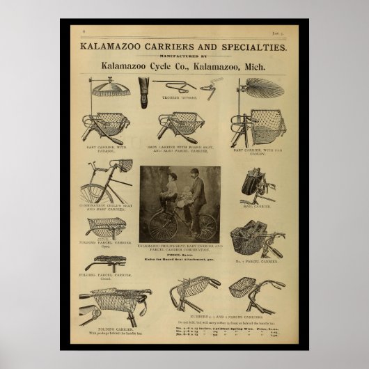 1893  fietsenmagazijn en kunstwerk Poster (Voorkant)