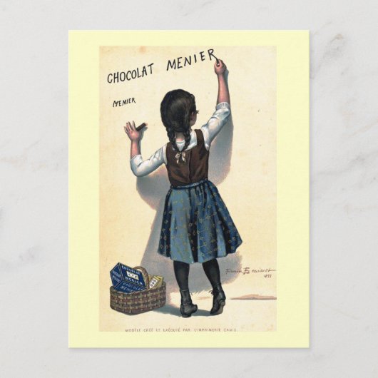 1893  Frans chocolade en Poster Briefkaart (Voorkant)