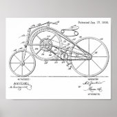 1893 , groot gear, fietspatroon, art afdrukken poster (Voorkant)
