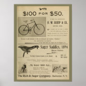 1893  Gump Bicycle Magazine en Art Poster (Voorkant)