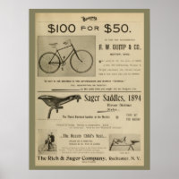 1893 Gump Bicycle Magazine en Art Poster
