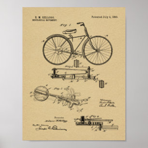 1893 Kettingloze Art-afdrukken voor fietspatroon Poster