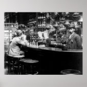 1893 Londen, foto van de Engelse Bar Pub Poster (Voorkant)