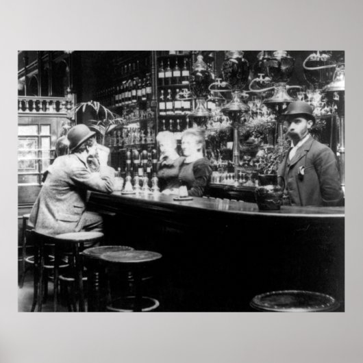 1893 Londen,  foto van de Engelse Bar Pub Poster (Voorkant)