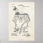 1893 Mechanical Horse Patent Print (Voorkant)