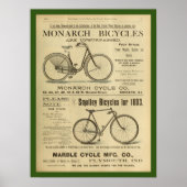 1893  monboogfietsen en kunstwerk Poster (Voorkant)