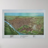 1893 Panoramic Map Pottstown PA Pennsylvania Poster (Voorkant)