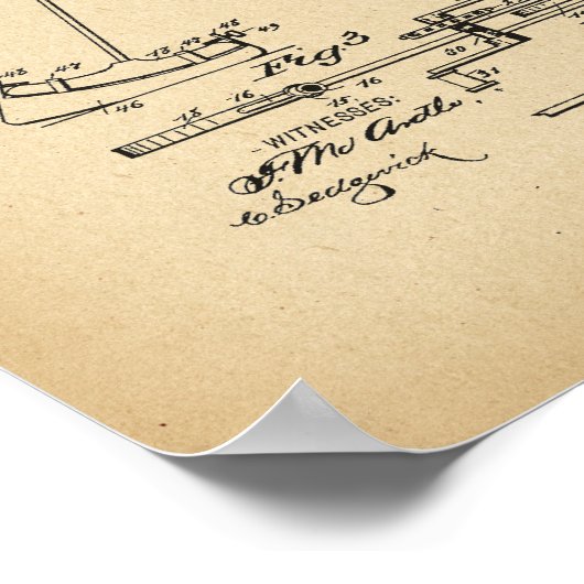 1893 Patentfiets Ice velocipede Poster (Hoek)