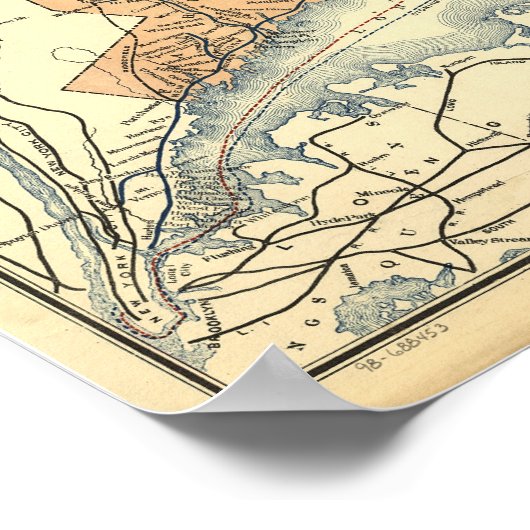 1893 Railroad Map Connecticut Poster (Hoek)