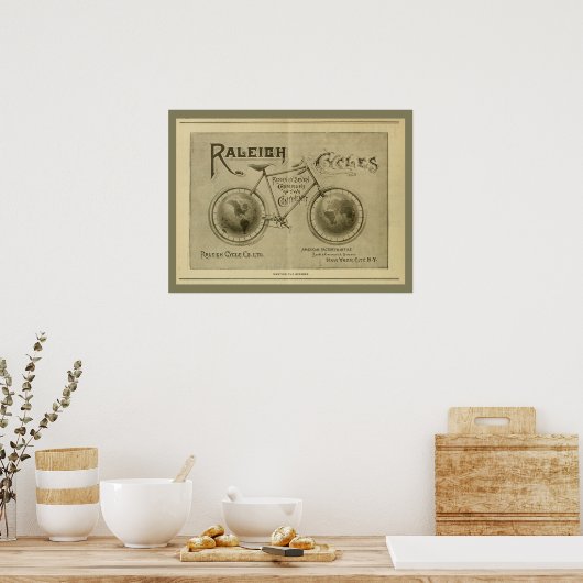 1893  Raleigh Bicycle Magazine Ad Poster (Keuken)
