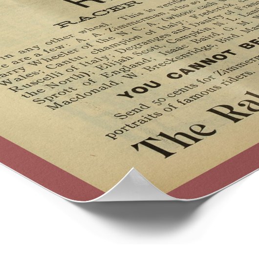 1893  Rudge Bicycle Magazine en Art Poster (Hoek)