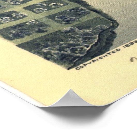 1893 Saint Paul, MN Birds Eye Uitzicht Panoramic M Poster (Hoek)