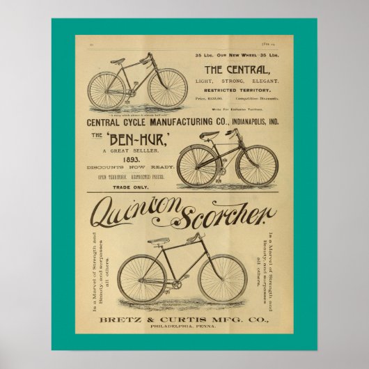 1893  Scorcher Poster voor fietsen en kunstwerken (Voorkant)