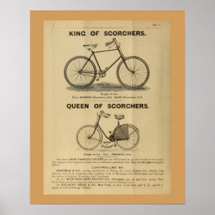 1893 Vintage Bicycle Magazine Ad Art Poster