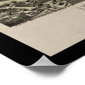 1894 Aerial Map Collegeville PA Pennsylvania Poste Poster (Hoek)