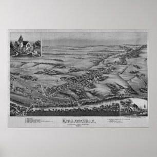 1894 Aerial Map Collegeville PA Pennsylvania Poster