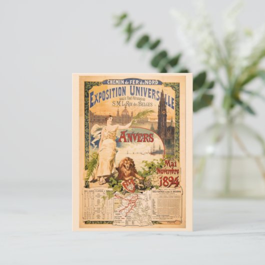  1894 Antwerpse Wereldtentoonstelling Briefkaart (Staand voorkant)