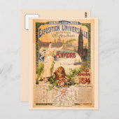 1894 Antwerpse Wereldtentoonstelling Briefkaart (Voorkant / Achterkant)