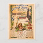 1894 Antwerpse Wereldtentoonstelling Briefkaart (Voorkant)