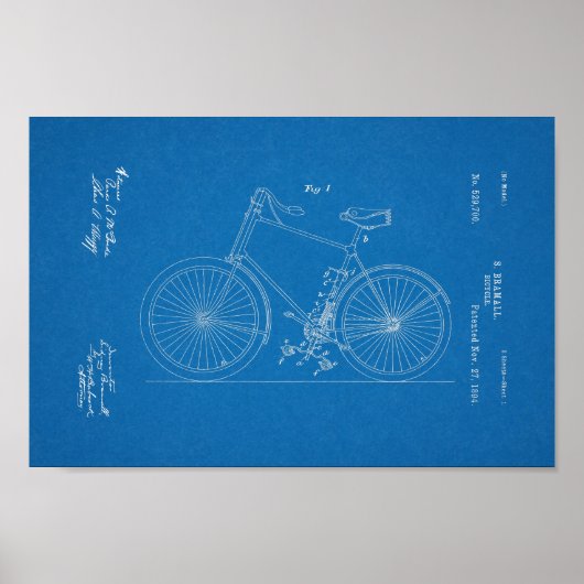 1894  blauwdruk voor fietspatronen afdrukken poster (Voorkant)