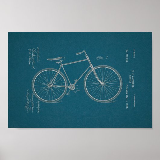 1894  blauwdruk voor fietspatronen poster (Voorkant)