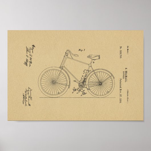 1894 brochure met fietspatroon poster (Voorkant)