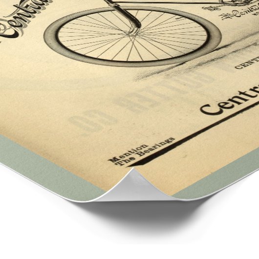 1894 Centraal fietsenwiel en kunstwerk Poster (Hoek)