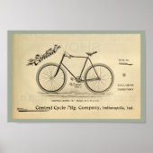 1894 Centraal fietsenwiel en kunstwerk Poster (Voorkant)