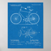 1894 Elliptical Gear Bicycle Design Patent Print (Voorkant)