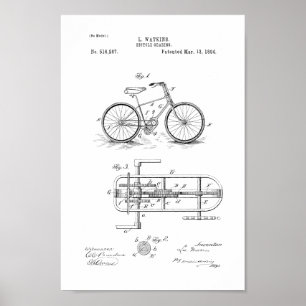 1894  fietsenbordpapier afdrukken Aanpassen Poster