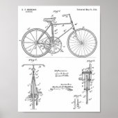 1894 Fietsontwerp voor tandwielaandrijving Kunstaf Poster (Voorkant)