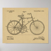 1894 Fietsontwerp voor tandwielaandrijving Kunstaf Poster (Voorkant)